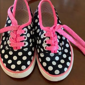 Black & White Polka Dot Toddler Sneakers